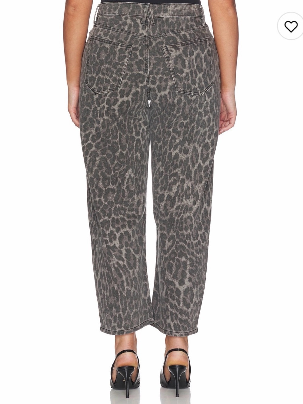 Good American Good Barrel Relaxed Grey Leopard Jeans - Picture 4 of 10